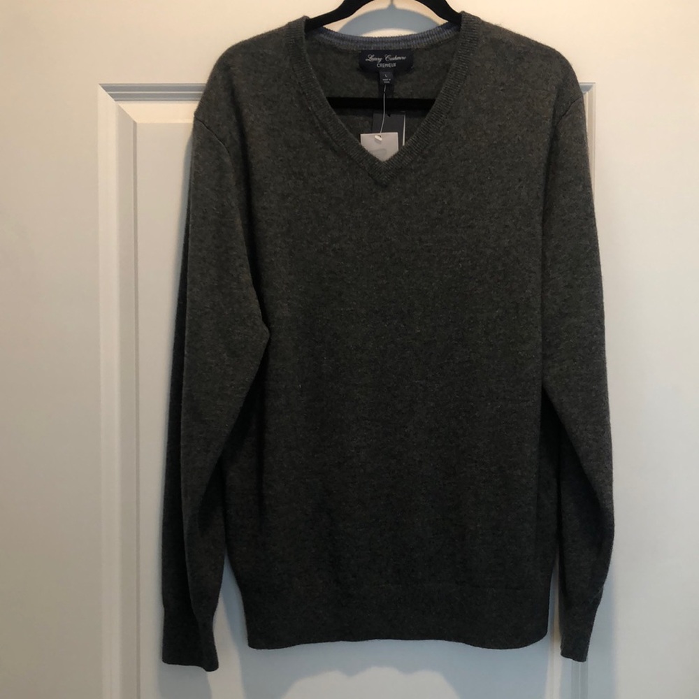 Daniel Cremeaux New w/Tags, Men's Gray Cashmere Sweater, Size L